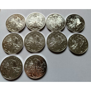 Srebrne monety 1oz Wiedeński Filharmonik 1 uncja 999 10szt. KRK