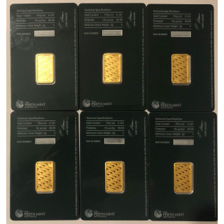 Sztabki złota 5g PerthMint CertPack (6szt.x5g)