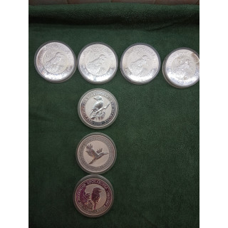 kookaburra moneta 1kg srebrna 1992 1995 1996 1997 1000g kilogram