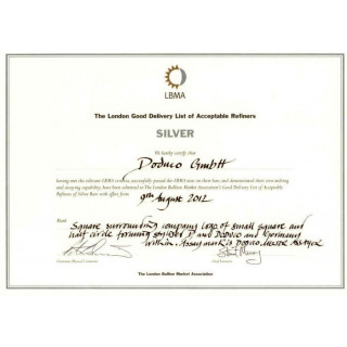 DODUCO Srebro 9999, Sztabka 1000 g, certyf. LBMA