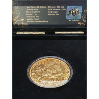Złota Moneta Kolekcjonerska Wiedźmin Ostatnie Życzenie 1OZ 50$