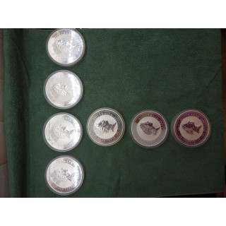 kookaburra moneta 1kg srebrna 1992 1995 1996 1997 1000g kilogram