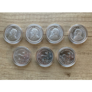 Pakiet 7 srebrnych monet bulionowych