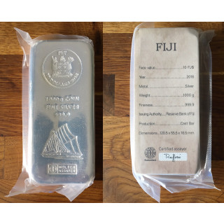 Sztabka srebra z nominałem 1kg