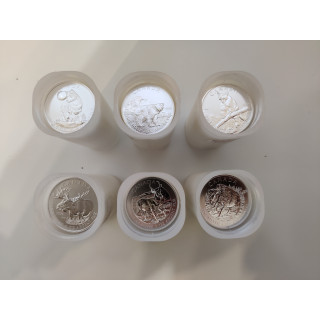 WILDLIFE KANADA 1oz x 150 zestaw 6 tub srebro 2011-2013