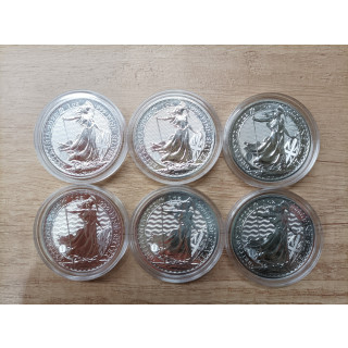 Monety Srebrne 6 x 1oz, Britannia 2022