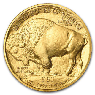 Złota moneta 1 oz amerykański bizon 2021. Stan menniczy.