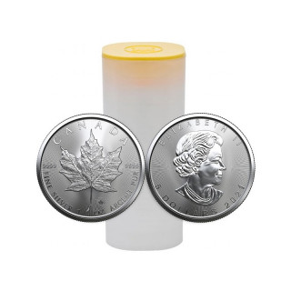 Tuba 25x Kanadyjski Liść Klonowy 1 Uncja Srebra