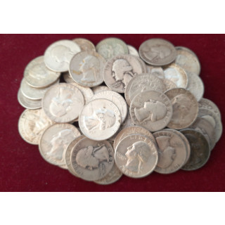 110 szt. quarter dolar 1/4, 25 centów USA 1932-1964 Ag .900