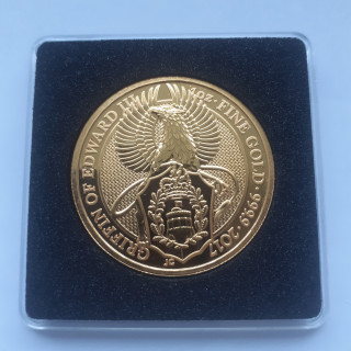 Złota moneta Bestie Królowej GRYF EDWARDA III, 1 oz, 2017