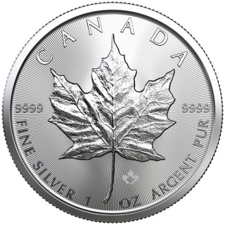 Kanadyjski Liść Klonowy Srebrna moneta 1oz