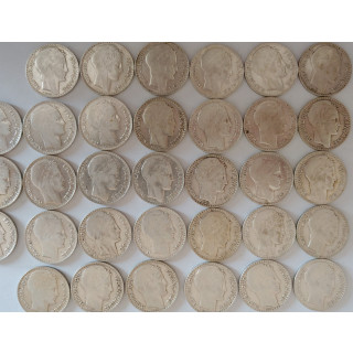 10 Franków francuskich, 10g, próba 680, lata 1929-39
