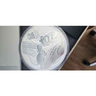 1kg srebrna moneta 30 dolarów rok myszy mouse 2020