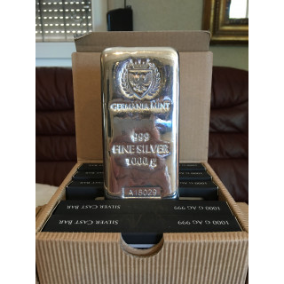 Sztabka srebra Germania Mint 1 kg 999.9