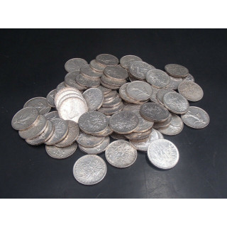 100 szt. monet 5 Franków francuskich 1200g srebro Ag.835 1960-69