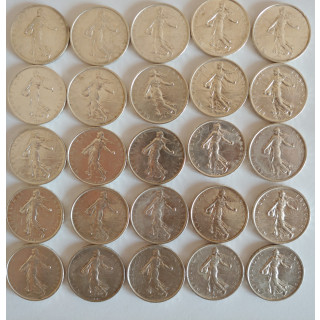 5 Franków francuskich - siewczyni, 12g, próba 835, lata 1960-69