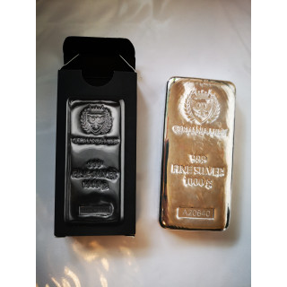1 kg srebra w sztabce akredytowanej lbma Kraków Odbiór 24h