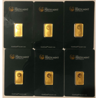 Sztabki złota 5g PerthMint CertPack (6szt.x5g)