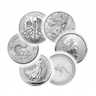 20 -25 sztuk srebrnych dowolnych jednouncjowych monet