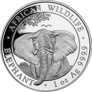 Słoń somalijski - 1 oz srebrna moneta 2021