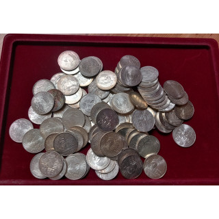 zestaw 100 szt. monet 100 Franków francuskich Ag.900, 1985-1986