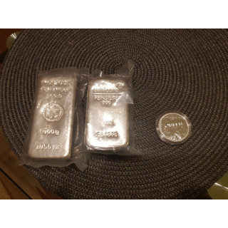 Srebrna sztabka 1kg x 2 + srebrna moneta queen gratis - dow. zak