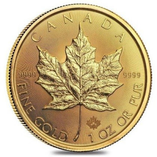 Złota moneta. Kanadyjski Liść Klonowy 1 sztuka