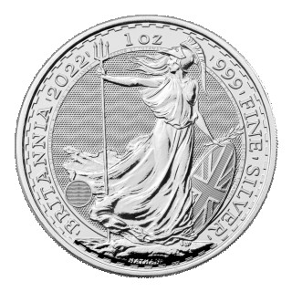 Britannia 1oz AG 9999 2022 - monety w tubach z masterboxa