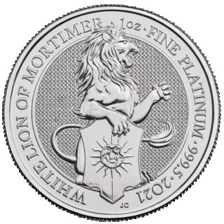 Moneta platynowa Biały Lew z serii Bestie Królowej 1 oz. NOWA
